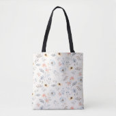 Pastel Poppy Floral Garden Pattern Tote Bag (Voorkant)