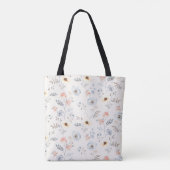 Pastel Poppy Floral Garden Pattern Tote Bag (Achterkant)