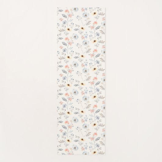 Pastel Poppy Floral Garden Pattern Yogamat (Voorkant)