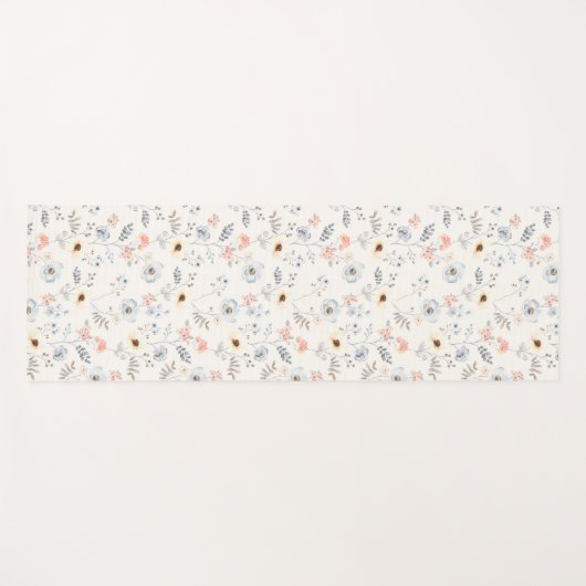 Pastel Poppy Floral Garden Pattern Yogamat (Voorkant (horizontaal))