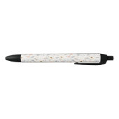 Pastel Poppy Floral Garden Pattern Zwarte Inkt Pen (Bodem)
