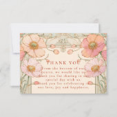 Pastel Poppy Garden Wedding Bedankkaart (Voorkant)