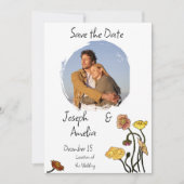 Pastel Poppy Waterverf Wedding Save the Date Kaart (Voorkant)