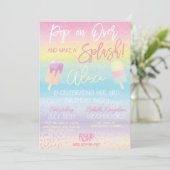 Pastel Popsicle Birthday Party Aankondiging (Staand voorkant)