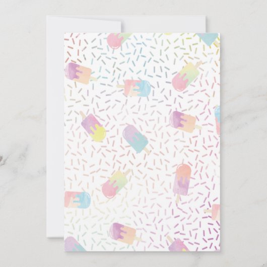Pastel Popsicle Birthday Party Aankondiging (Achterkant)