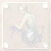 Pastel Portrait Glazen Onderzetter (Achterkant)