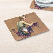 Pastel Portrait Kartonnen Onderzetters (Schuin)