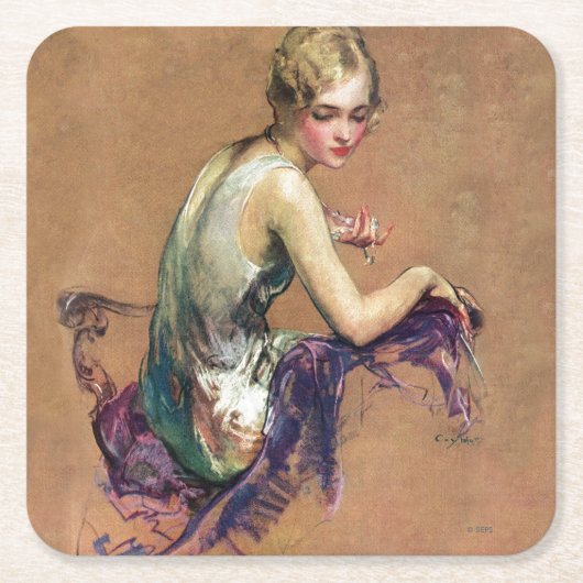 Pastel Portrait Kartonnen Onderzetters (Voorkant)