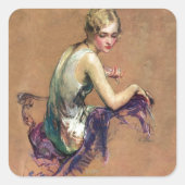 Pastel Portrait Vierkante Sticker (Voorkant)