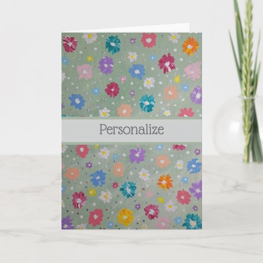 Pastel Posie Personalisatie Opmerking Kaart (Voorkant)