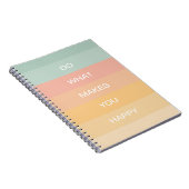 Pastel positieve quote Doe wat je gelukkig maakt Notitieboek (Rechterzijde)