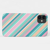 Pastel Positive Vibes Stripes iPhone 11 Hoesje (Achterkant (horizontaal))