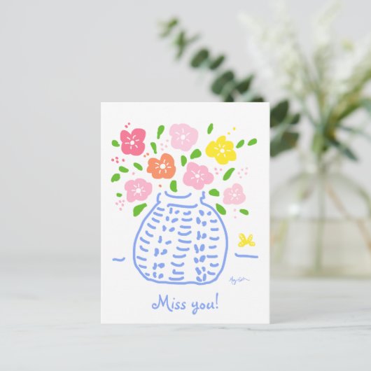 Pastel Posy briefkaart (Staand voorkant)