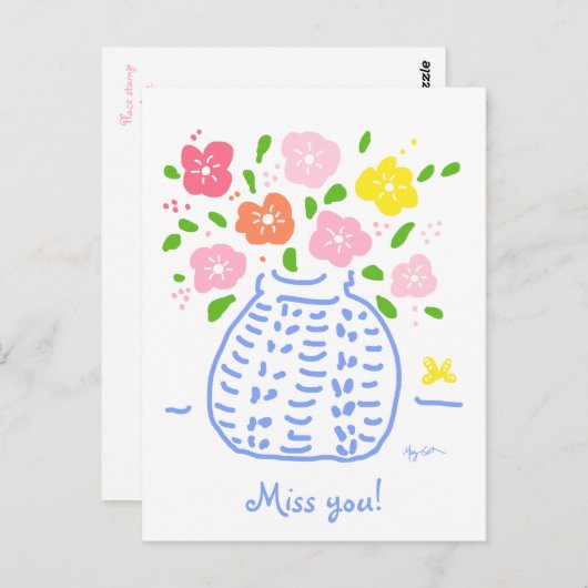 Pastel Posy briefkaart (Voorkant / Achterkant)