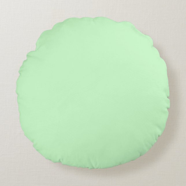 Pastel Powder Blauw effen kleur Aangepast Rond Kussen (Voorkant)