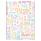 Pastel preppy glimlach gezichten ster aangepaste n klembord (Achterkant)