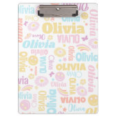 Pastel preppy glimlach gezichten ster aangepaste n klembord (Voorkant)