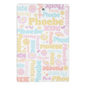 Pastel preppy glimlach gezichten ster aangepaste n mini klembord (Achterkant)