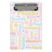 Pastel preppy glimlach gezichten ster aangepaste n mini klembord (Voorkant)