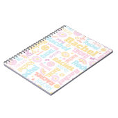 Pastel preppy glimlach gezichten ster aangepaste n notitieboek (Linkerzijde)