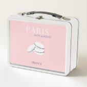 Pastel Preppy Macarons, roze Parijs Travel Art (Voorkant)