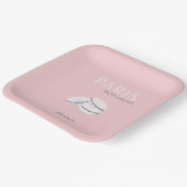 Pastel Preppy Macarons, roze Parijs Travel Art Papieren Bordje (Gebogen)