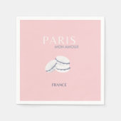 Pastel Preppy Macarons, roze Parijs Travel Art Servet (Voorkant)