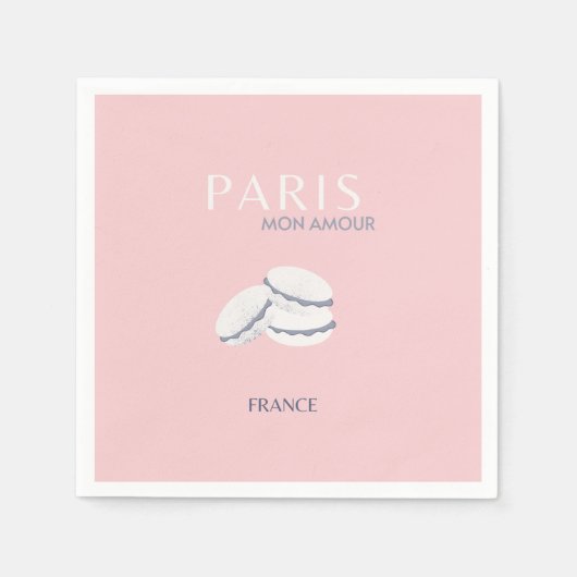 Pastel Preppy Macarons, roze Parijs Travel Art Servet (Voorkant)