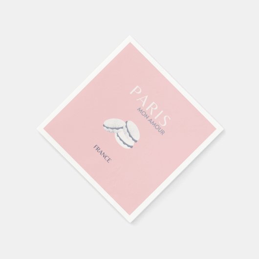 Pastel Preppy Macarons, roze Parijs Travel Art Servet (Hoek)