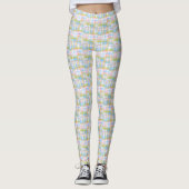 Pastel Preppy Madras Patchwork Stijl Geruite Tarta Leggings (Voorkant)