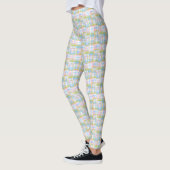 Pastel Preppy Madras Patchwork Stijl Geruite Tarta Leggings (Links)