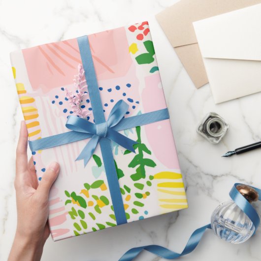 Pastel Preppy Patchwork Cadeaupapier (Geschenken)