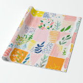 Pastel Preppy Patchwork Cadeaupapier (Uitgerold)