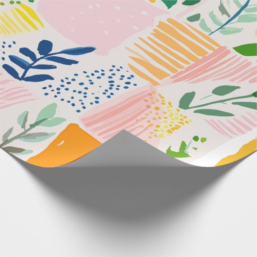 Pastel Preppy Patchwork Cadeaupapier (Hoek)