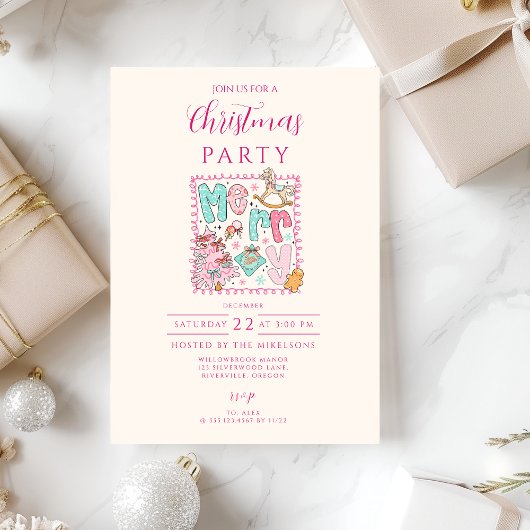 Pastel Prettig Kerstfeest Kaart