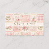 Pastel Pretty Girly Blush Pink Quilt Patchwork Visitekaartje (Voorkant)