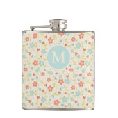 Pastel Pretty Spring Floral Pattern Monogram Heupfles (Voorkant)