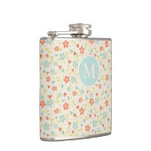 Pastel Pretty Spring Floral Pattern Monogram Heupfles (Rechts)