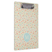 Pastel Pretty Spring Floral Pattern Monogram Klembord (Rechts)