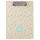 Pastel Pretty Spring Floral Pattern Monogram Klembord (Voorkant)