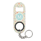 Pastel Pretty Spring Floral Pattern Monogram Mini Flessenopener (Achterkant)