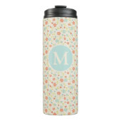 Pastel Pretty Spring Floral Pattern Monogram Thermosbeker (Voorkant)