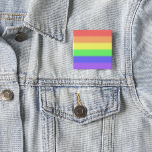 Pastel Pride Gay Pin Vierkante Button 5,1 Cm (In situ)