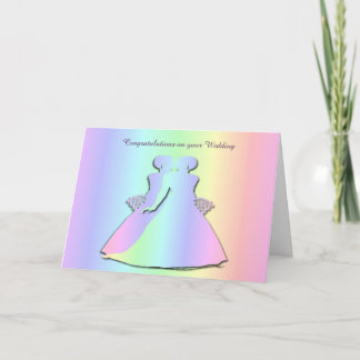 Pastel Pride Lesbische Trouwkaart voor HBTQ Bruide Kaart