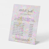 pastel - prijslijst Pedestal Sign Reclamebord Met Voetstuk (Voorkant)