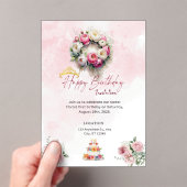 Pastel Princess 15 Quinceañera Verjaardag Uitnodig Acryl Uitnodigingen (Insitu (Draagbaar))