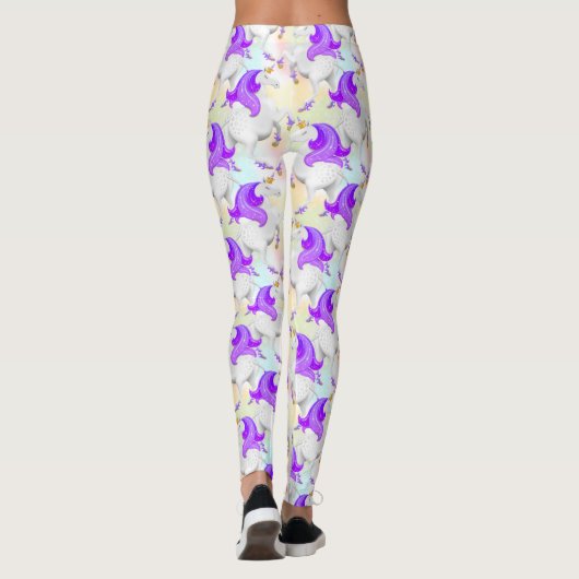  Pastel Princess Eenhoorn met Golden Shoes Leggings (Achterkant)