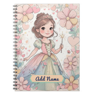 Pastel Princess Notitieboek – Bewerkbare naam
