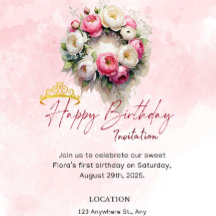 Pastel Prinses 15 Quinceañera Verjaardagsuitnodigi