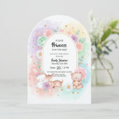 Pastel Prinses Bos Baby Shower Kaart (Staand voorkant)